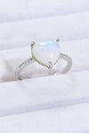 Heart-Shaped Natural Moonstone Ring Silver Moonstone - Tophatter Daily Deals