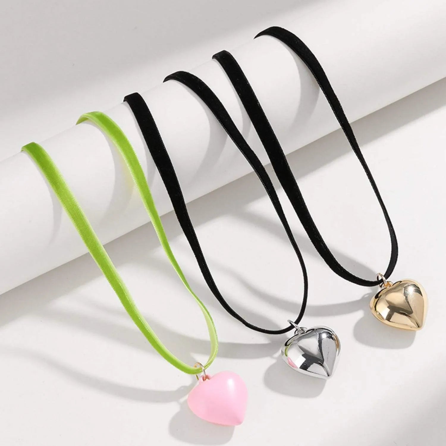 Heart Pendant Velvet Rope Choker Necklace Necklaces - Tophatter Daily Deals