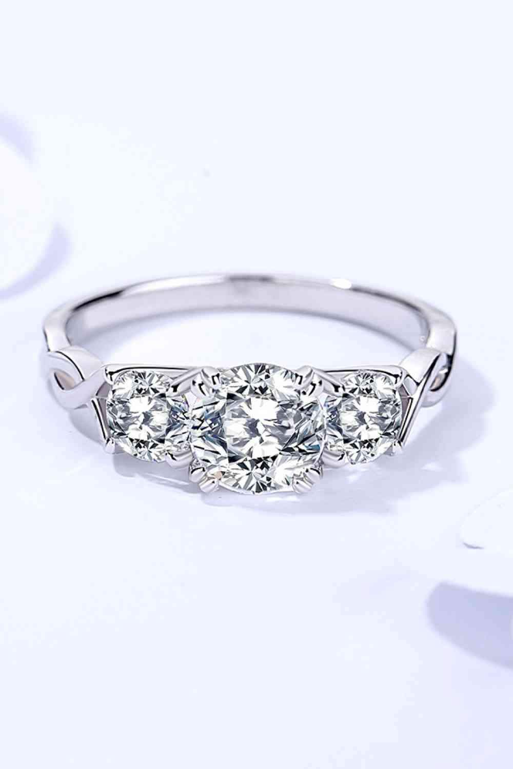 1 Carat Moissanite 925 Sterling Silver Ring Moissanite - Tophatter Daily Deals