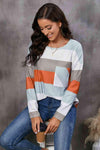 Wide Stripe Top with Pocket Blouses - Tophatter Daily Deals