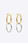 Two-Tone Double Hoop Earrings Gold Silver One Size Earrings - Tophatter Daily Deals