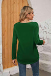 Square Neck Long Sleeve T-Shirt Women's T-Shirts - Tophatter Daily Deals