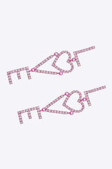 LOVE Glass Stone Zinc Alloy Earrings Earrings - Tophatter Daily Deals