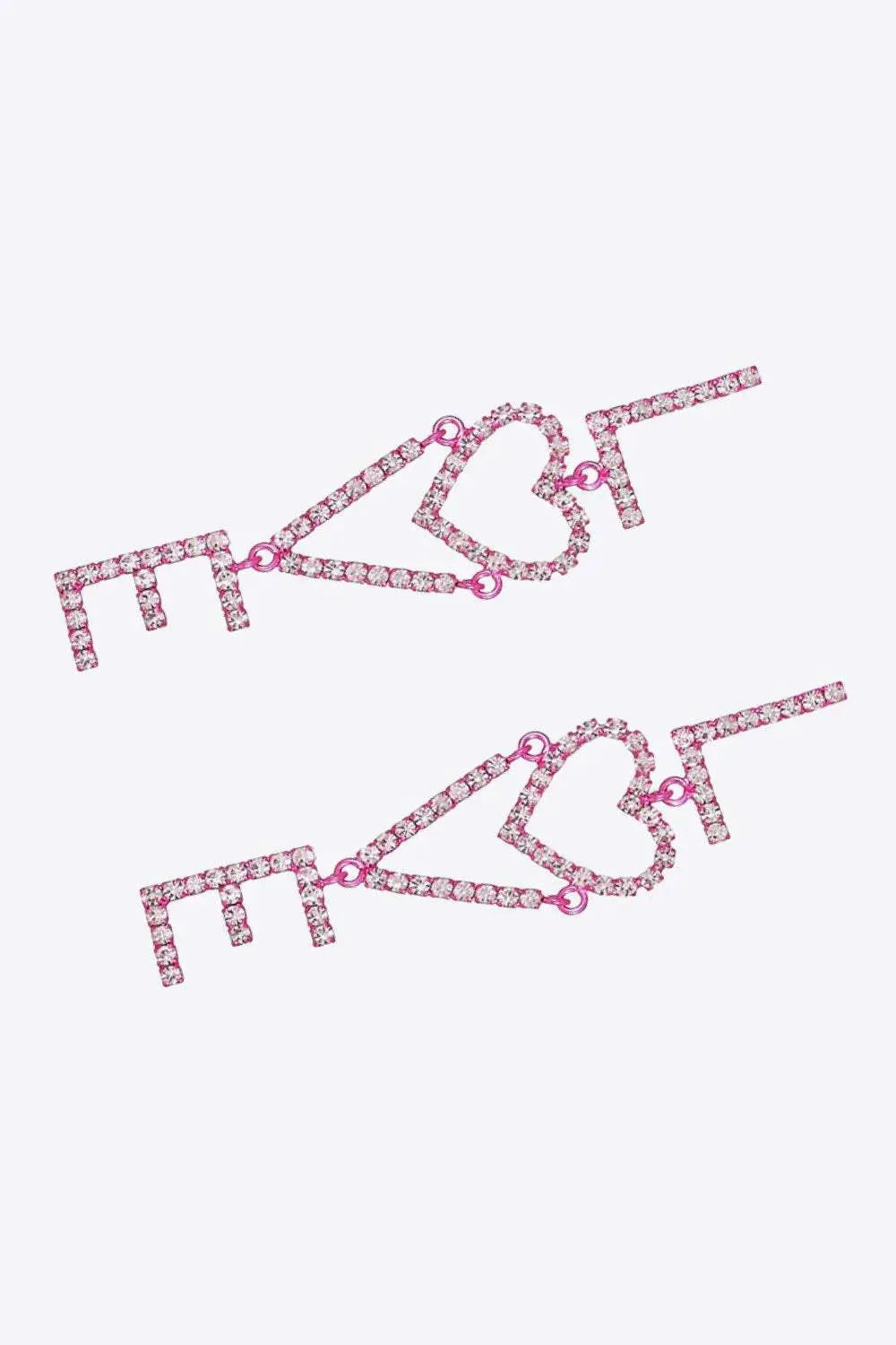 LOVE Glass Stone Zinc Alloy Earrings Earrings - Tophatter Daily Deals