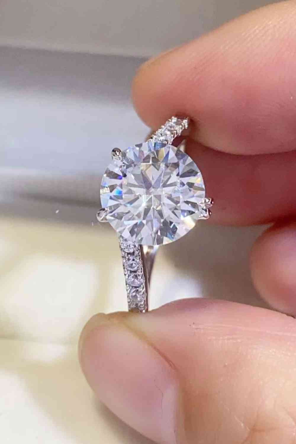 3 Carat Moissanite 925 Sterling Silver Ring Moissanite - Tophatter Daily Deals