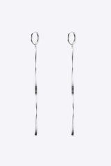 925 Sterling Silver Long Snake Chain Earrings Earrings - Tophatter Daily Deals