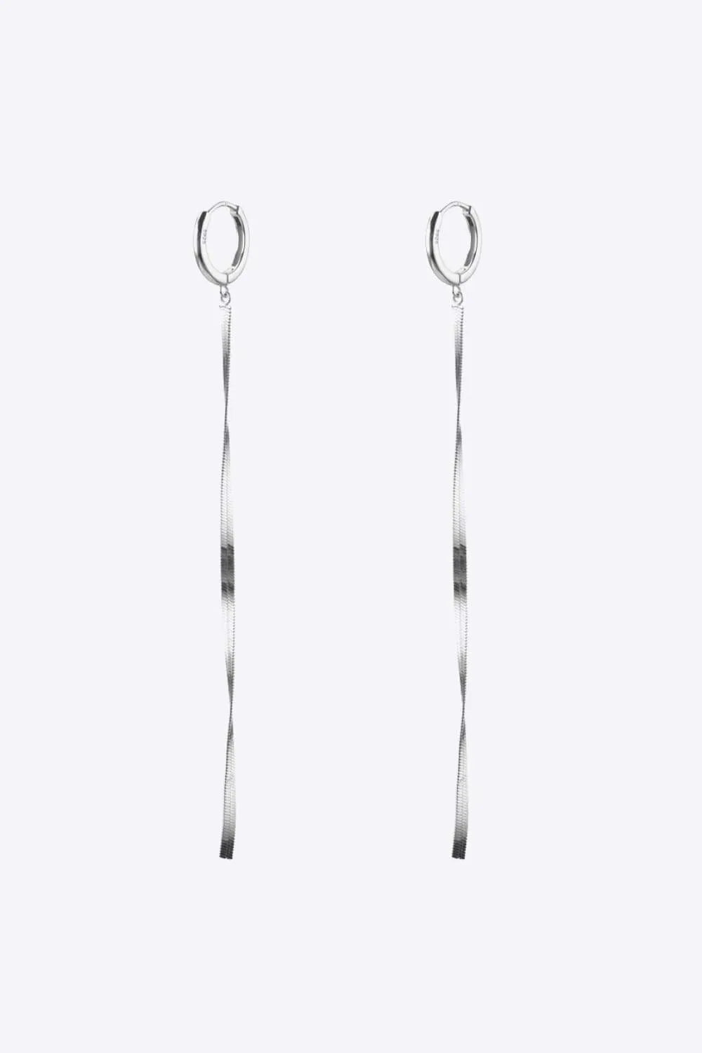 925 Sterling Silver Long Snake Chain Earrings Earrings - Tophatter Daily Deals