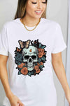 Simply Love Simply Love Full Size Skull Graphic Cotton T-Shirt Bleach Women's T-Shirts - Tophatter Daily Deals