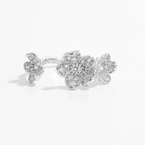 925 Sterling Silver Inlaid Zircon Open Ring Rings - Tophatter Daily Deals