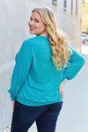 Basic Bae Full Size V-Neck Lantern Sleeve Blouse Blouses - Tophatter Daily Deals