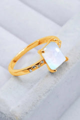 Square Moonstone Ring Moonstone - Tophatter Daily Deals