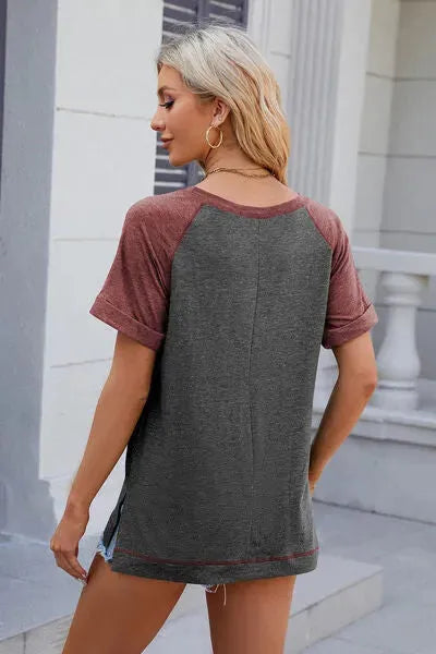 Round Neck Short Sleeve T-Shirt Women's T-Shirts - Tophatter Daily Deals