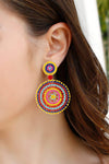 Beaded Boho Style Round Shape Dangle Earrings Earrings - Tophatter Daily Deals