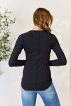 Culture Code Full Size Ribbed Round Neck Long Sleeve Top Women's T-Shirts - Tophatter Daily Deals