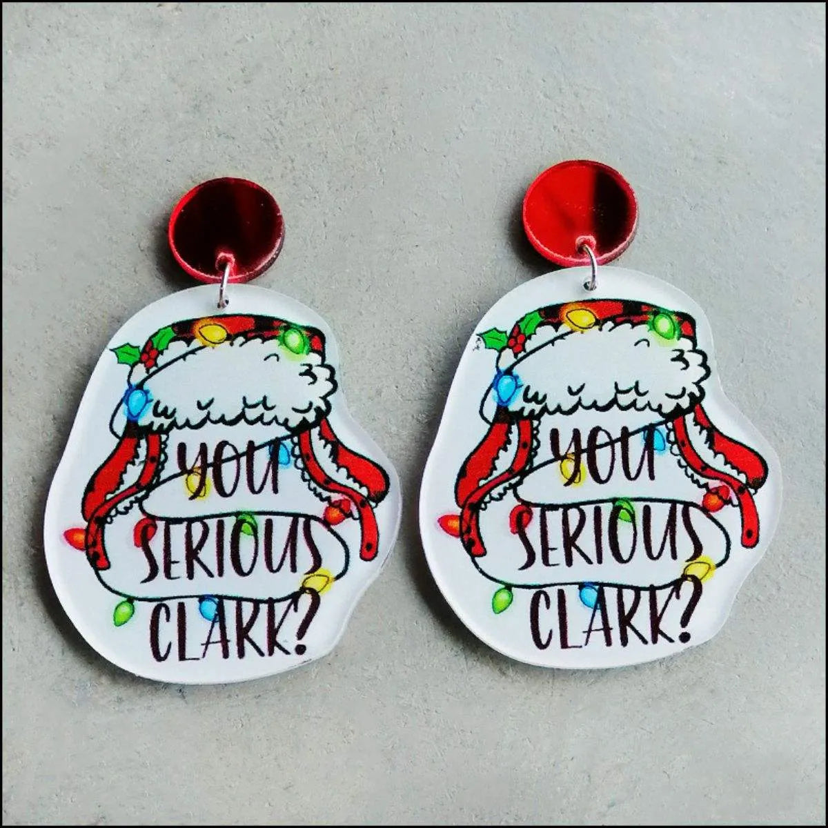 Christmas Themed Acrylic Dangle Earrings Style B One Size Earrings - Tophatter Daily Deals