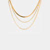 18K Gold-Plated Triple-Layered Necklace Necklaces - Tophatter Daily Deals