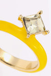 Everyday Delight 18K Gold Plated Glass Stone Ring Rings - Tophatter Daily Deals