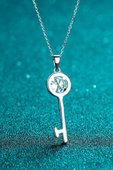 Adored Moissanite Key Pendant Necklace Moissanite - Tophatter Daily Deals
