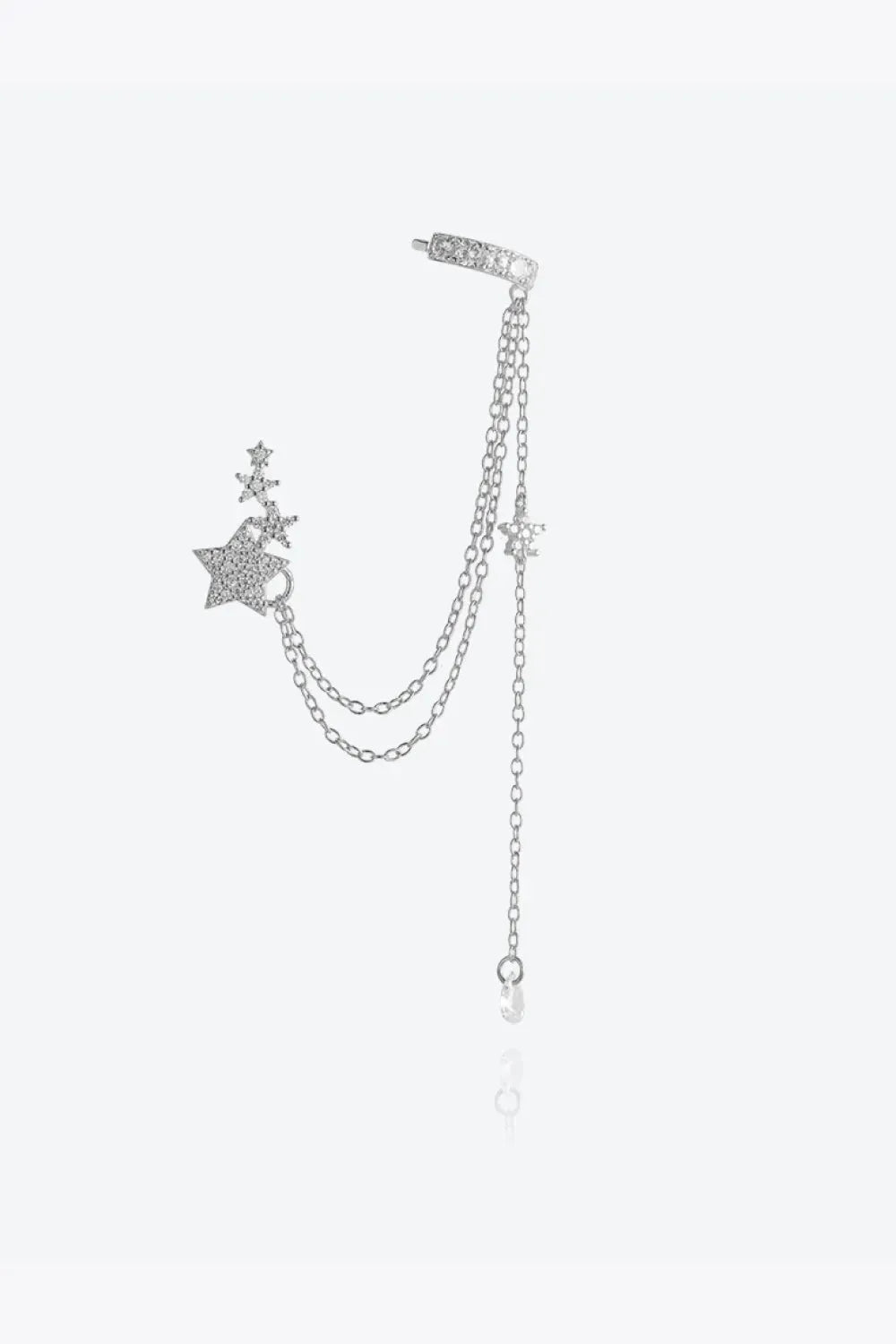 Zircon Star 925 Sterling Silver Single Earring Silver One Size Earrings - Tophatter Daily Deals