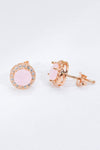 Give It To You 925 Sterling Silver Quartz Earrings Rose Gold One Size Earrings - Tophatter Daily Deals