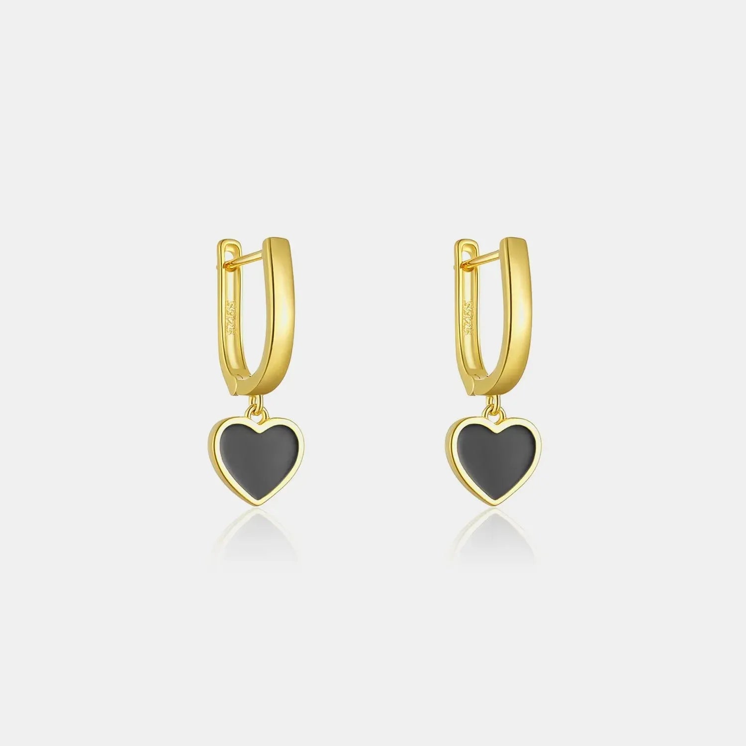 925 sterling silver Heart Drop Earrings Gold One Size Earrings - Tophatter Daily Deals