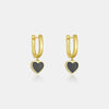 925 sterling silver Heart Drop Earrings Gold One Size Earrings - Tophatter Daily Deals