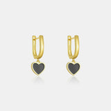 925 sterling silver Heart Drop Earrings Gold One Size Earrings - Tophatter Daily Deals