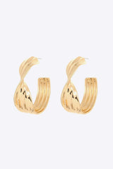 Twisted C-Hoop Alloy Earrings Earrings - Tophatter Daily Deals