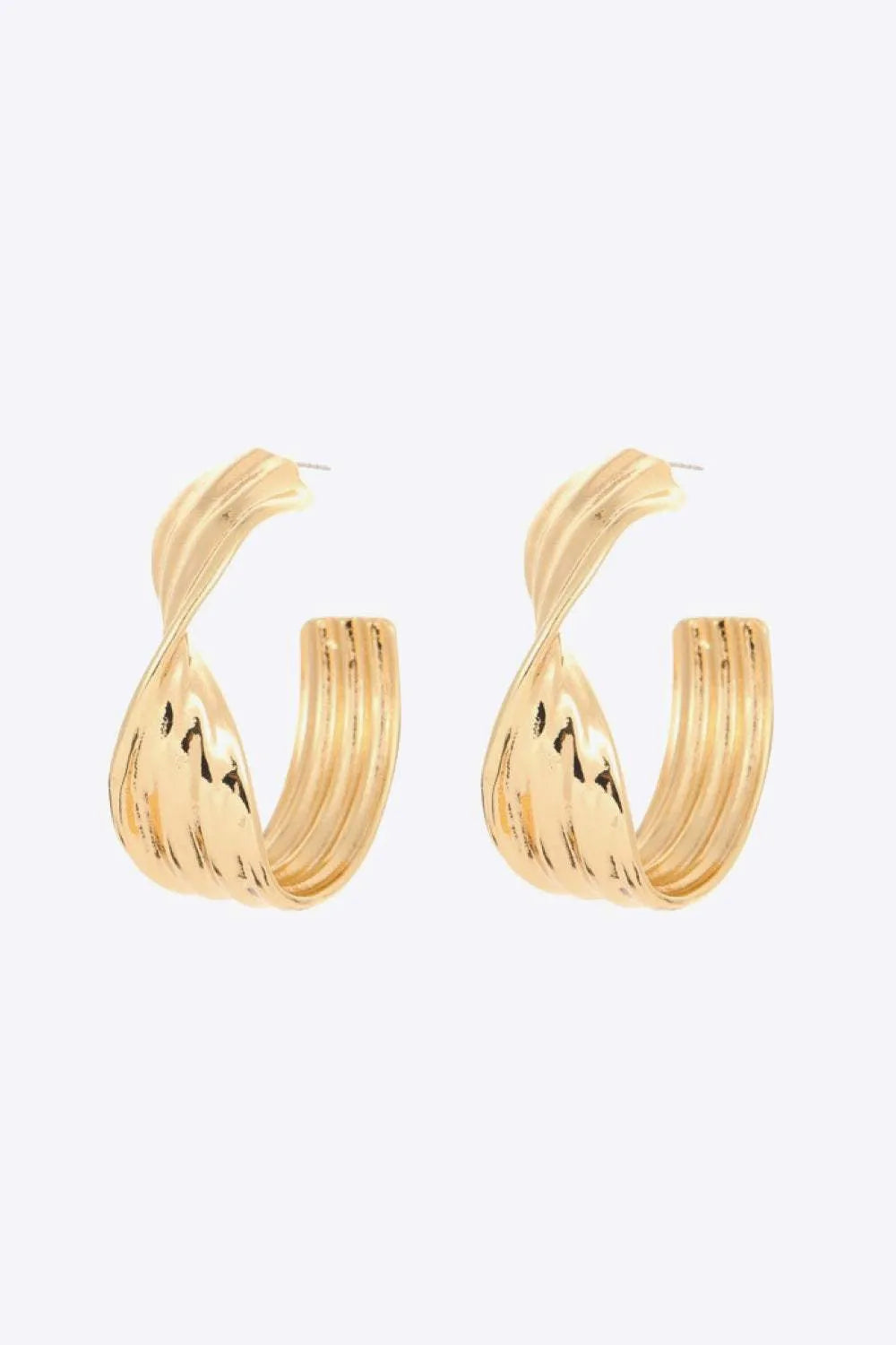 Twisted C-Hoop Alloy Earrings Earrings - Tophatter Daily Deals
