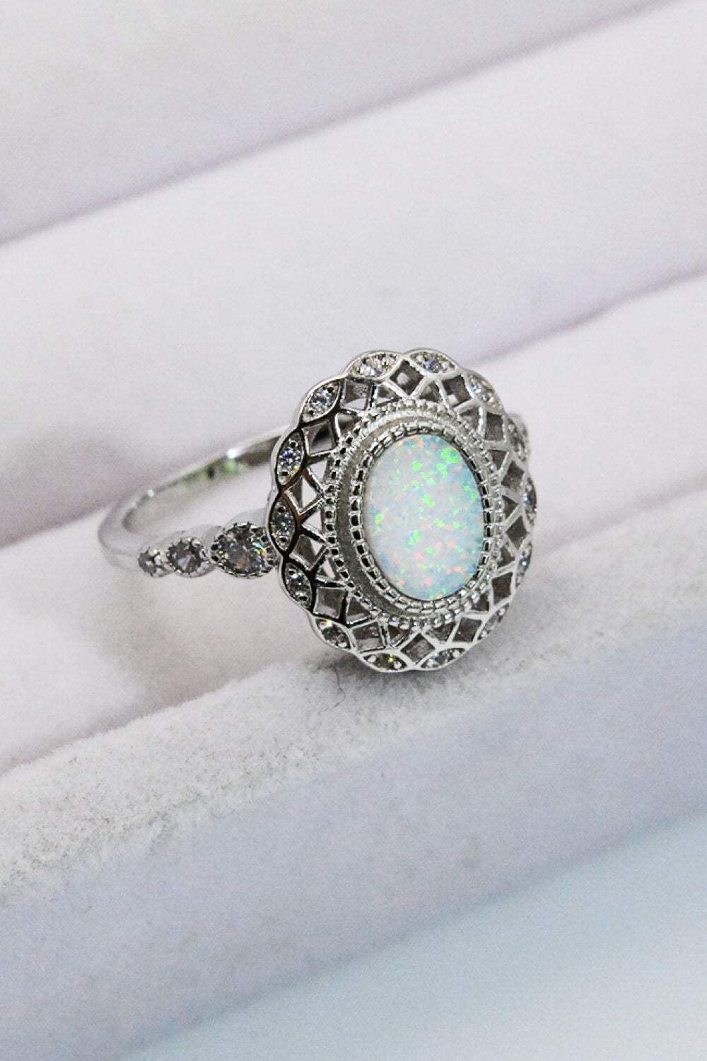 Feeling The Love 925 Sterling Silver Opal Ring Opal - Tophatter Daily Deals