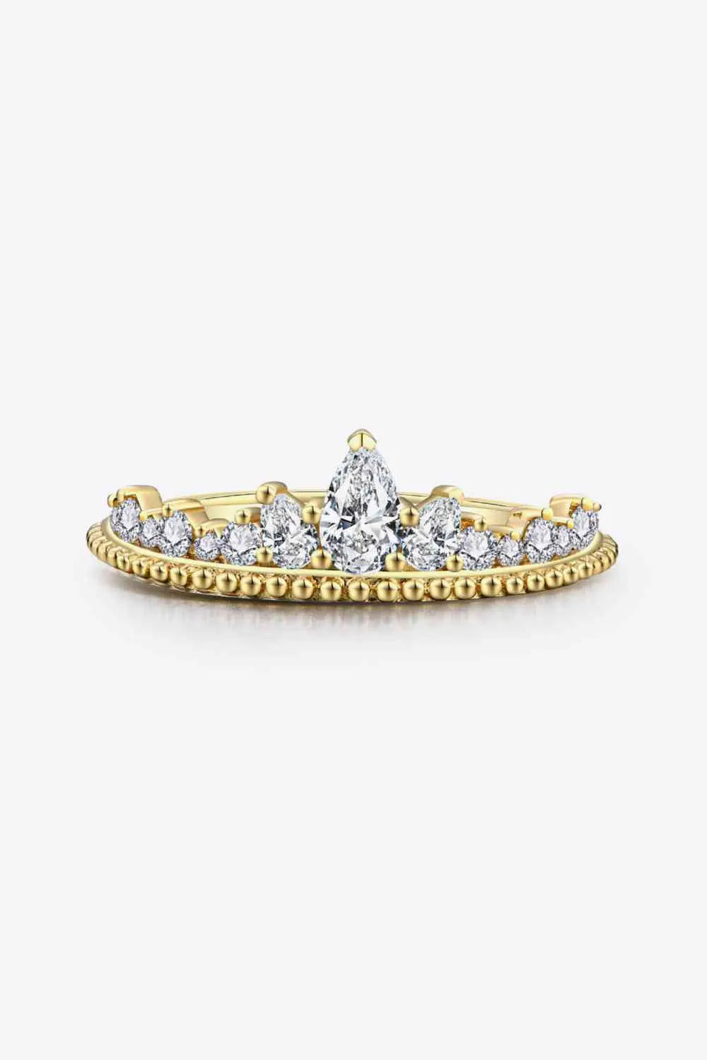 Crown Shape Moissanite Ring Gold Moissanite - Tophatter Daily Deals