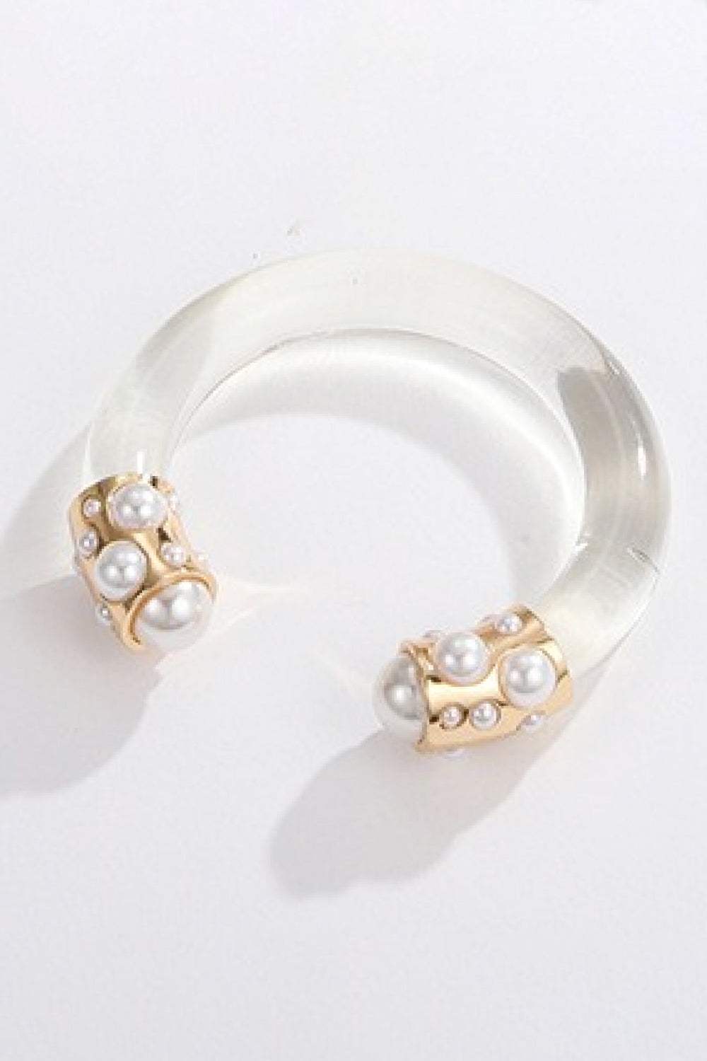 Inlaid Pearl Open Bracelet Bracelets - Tophatter Daily Deals