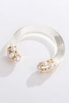 Inlaid Pearl Open Bracelet Bracelets - Tophatter Daily Deals