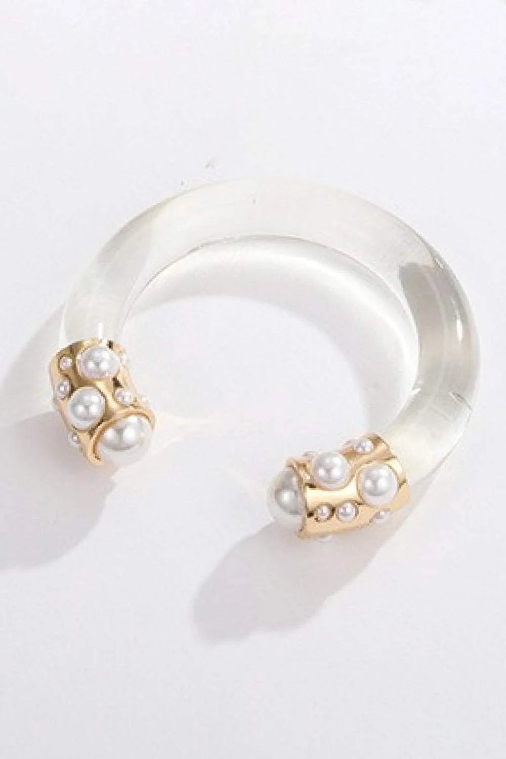 Inlaid Pearl Open Bracelet Bracelets - Tophatter Daily Deals