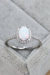 Opal 925 Sterling Silver Halo Ring Silver Opal - Tophatter Daily Deals