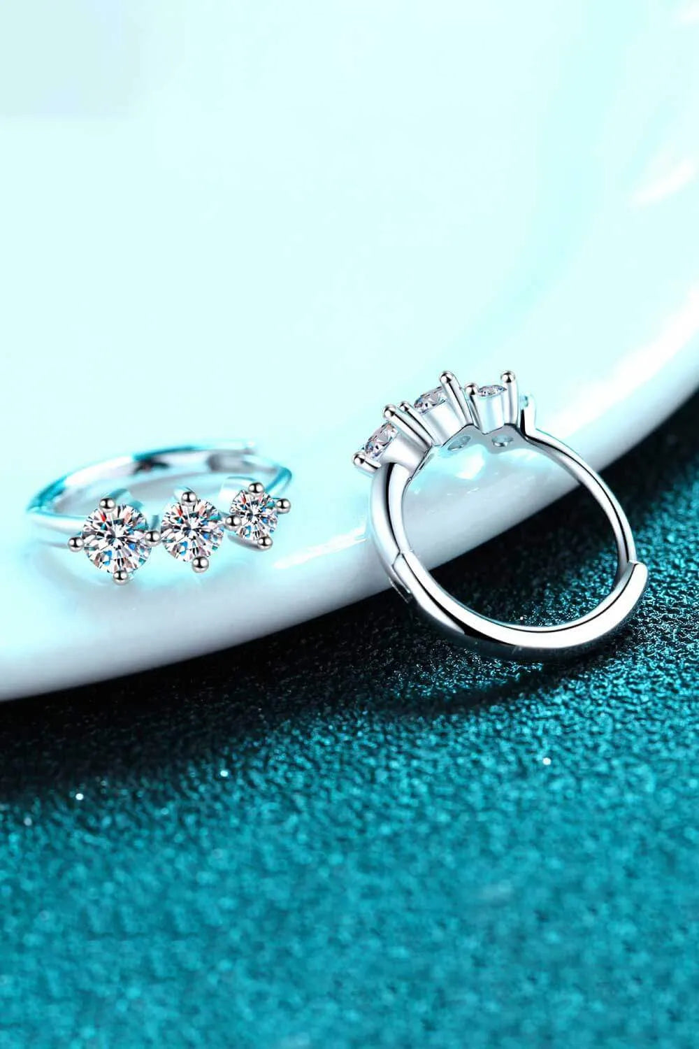Sterling Silver Moissanite Huggie Earrings Moissanite - Tophatter Daily Deals