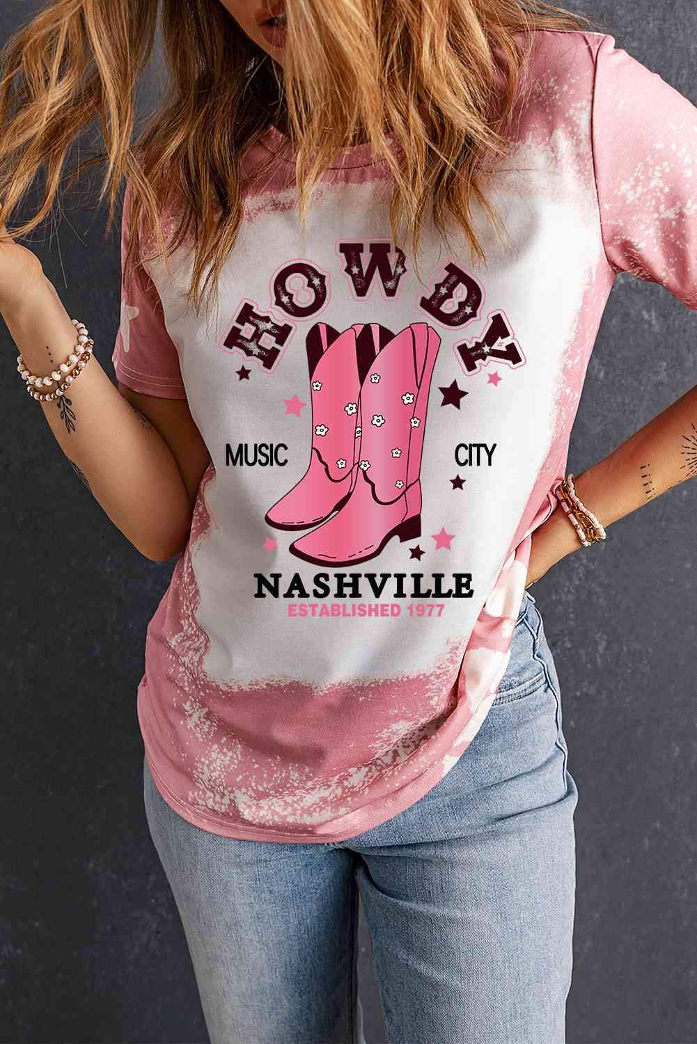 Cowboy Boots Graphic Short Sleeve Tee - Tophatter Daily Deals