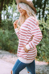 Striped Dropped Shoulder Longline Top Women's T-Shirts - Tophatter Daily Deals