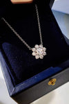 1 Carat Moissanite Floral Pendant Necklace Moissanite - Tophatter Daily Deals