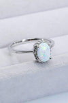 925 Sterling Silver 4-Prong Opal Ring Opal - Tophatter Daily Deals