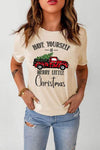 HAVE YOURSELF A MERRY LITTLE CHRISTMAS Short Sleeve T-Shirt Ivory Women's T-Shirts - Tophatter Daily Deals