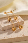 Ball Bead and Chain Stainless Steel Earrings Earrings - Tophatter Daily Deals