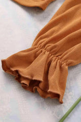 Drawstring Detail Flounce Sleeve Off-Shoulder Crop Top Blouses - Tophatter Daily Deals