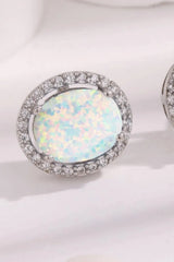Opal Round Earrings Opal - Tophatter Daily Deals