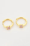 Zircon 925 Sterling Silver Huggie Earrings Earrings - Tophatter Daily Deals