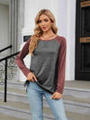 Round Neck Raglan Sleeve T-Shirt Women's T-Shirts - Tophatter Daily Deals