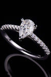 1 Carat Moissanite 925 Sterling Silver Side Stone Ring Rings - Tophatter Daily Deals