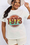 Simply Love Simply Love Full Size 1973 Graphic Cotton Tee Bleach Women's T-Shirts - Tophatter Daily Deals