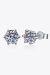 925 Sterling Silver 6-Prong 2 Carat Moissanite Stud Earrings - Tophatter Shopping Deals