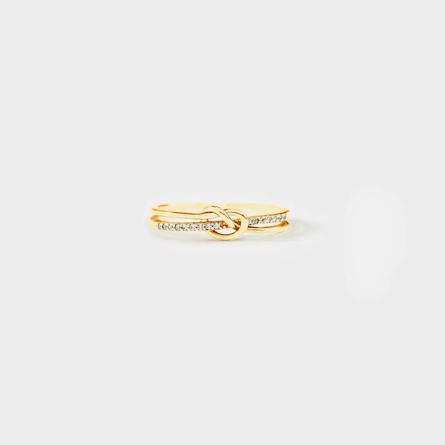 925 Sterling Silver Double-Layered Knot Ring Gold Rings - Tophatter Daily Deals